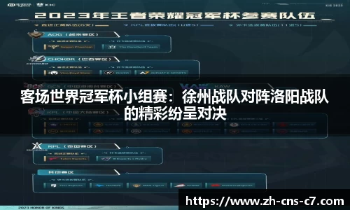 客场世界冠军杯小组赛：徐州战队对阵洛阳战队的精彩纷呈对决